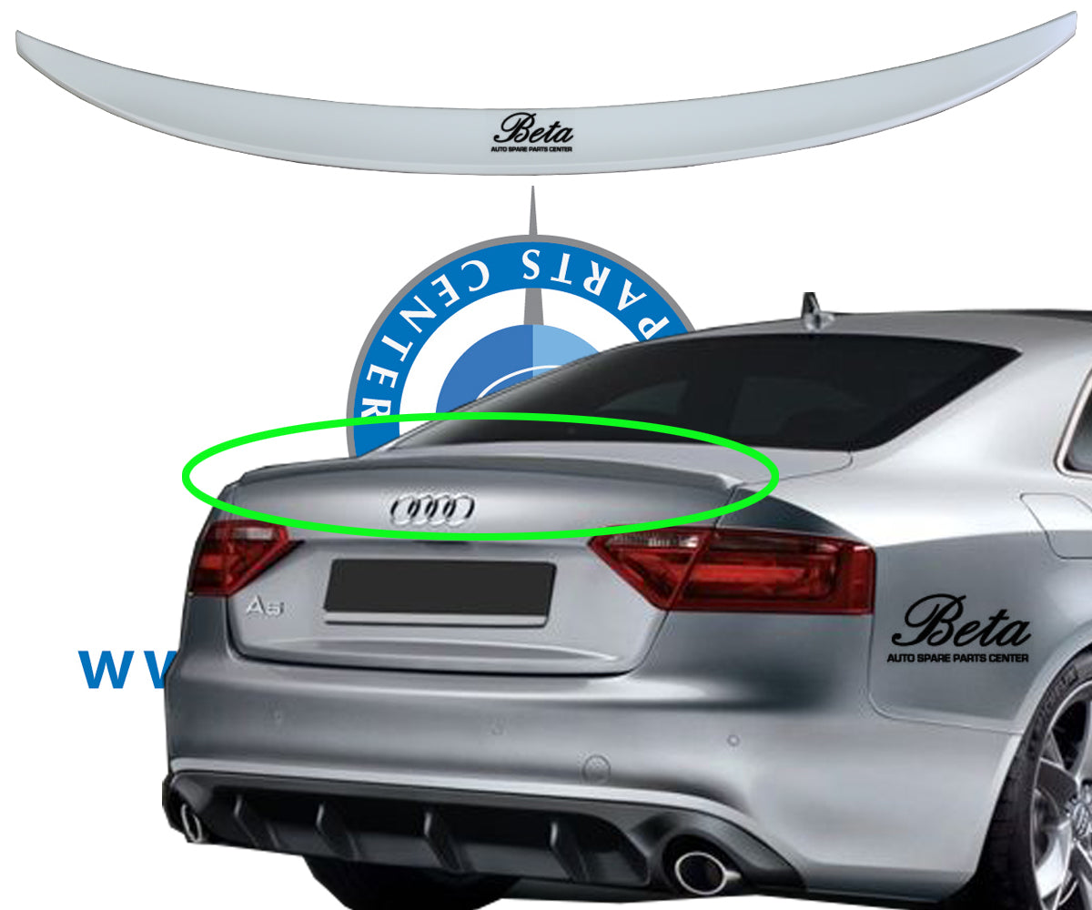 Trunk Spoiler for Audi A5 2008-2016 models, Part Number 88827933GRU Trunk Spoiler for Audi A5 2008-2016 models, Part Number 88827933GRU